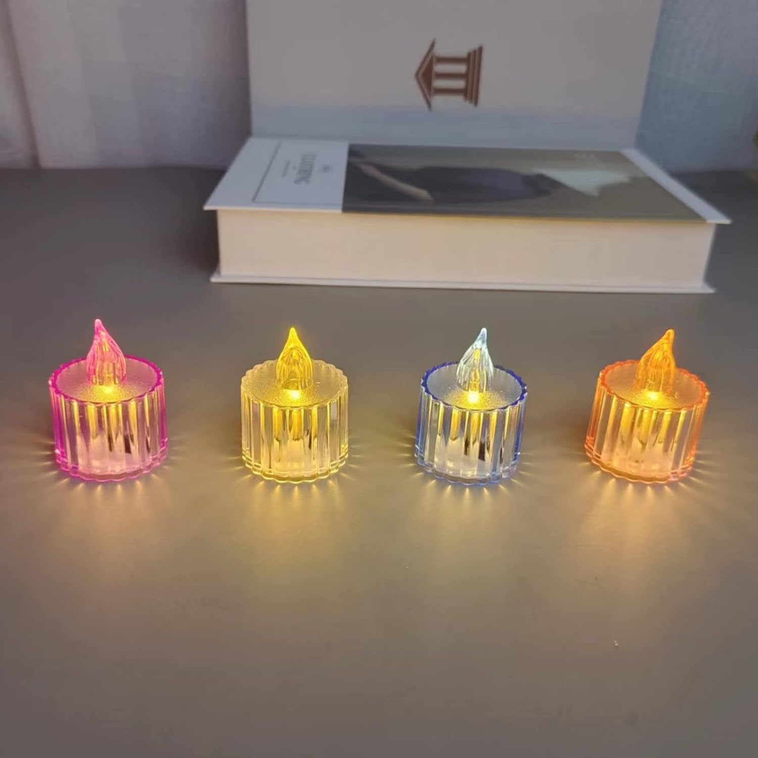 12 Pcs Flameless and Smokeless Decorative Acrylic Candles Transparent Led Tea Light Candle for Gifting, House, Diwali, Christmas, Festival, Events Decor Candles 12 Pcs Flameless and Smokeless Decorative Acrylic Candles Transparent Led Tea Light Candle for Gifting, House, Diwali, Christmas, Festival, Events Decor Candles